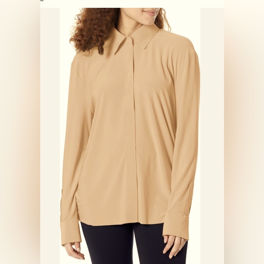 Norma Kamali NK Shirt with Collar stand. Hard to find in this color. Size XS